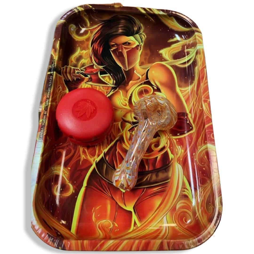 Ugnis Fire Rolling Tray, Grinder, Pipe Set: Signature Series