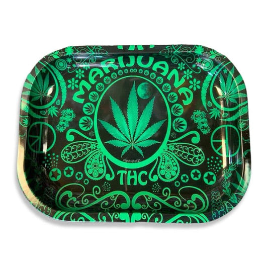 MJ THC - 5.5" x 7" Rolling Tray with matching magnetic lid