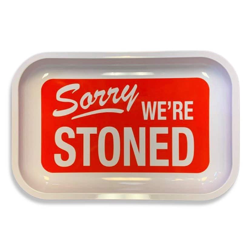 Sorry We're Stoned 7.5" x 11.25" Rolling Tray