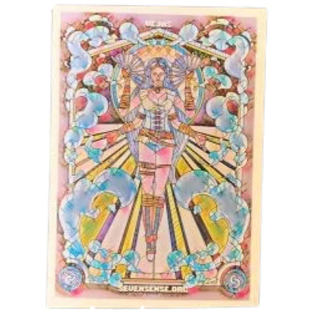 Quadrasesery / Element Goddesses: Stained Glass Design - 4 Sticker Set (2.5 x 3.5") Handpedia