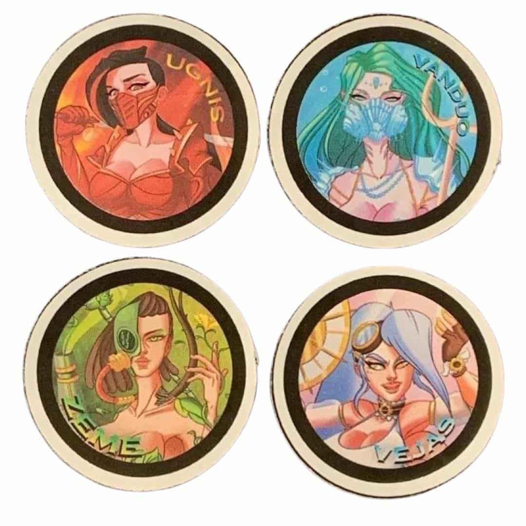 Quadrasesery / Element Goddesses 4 Piece 1.25" Button (or Magnet) Set Staoix