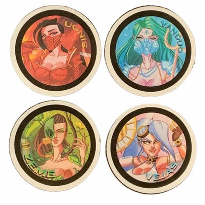 Quadrasesery / Element Goddesses 4 Piece 1.25" Button (or Magnet) Set Staoix