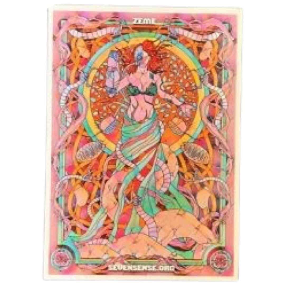 Quadrasesery / Element Goddesses: Stained Glass Design - 4 Sticker Set (2.5 x 3.5") Handpedia