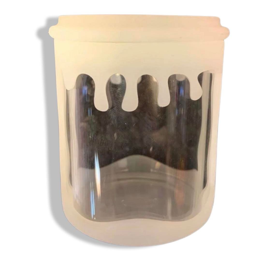 Glow in the Dark Silicone / Glass Storage Jar - 2.25 x 2.5"