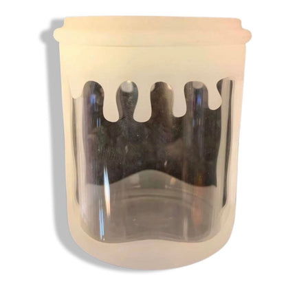 Glow in the Dark Silicone / Glass Storage Jar - 2.25 x 2.5"