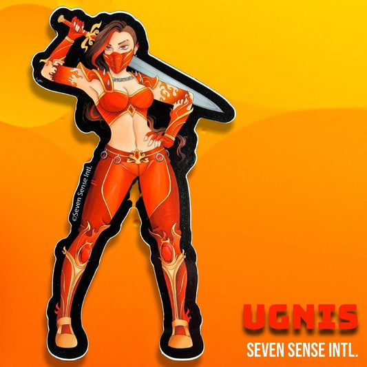 Ugnis / Fire Goddess: Big 5" - High Quality Vinyl Sticker
