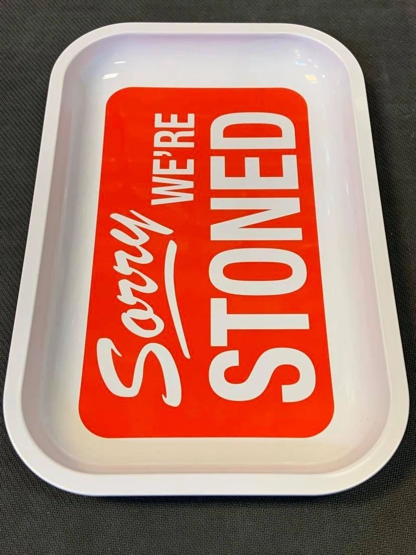 Sorry We're Stoned 7.5" x 11.25" Rolling Tray