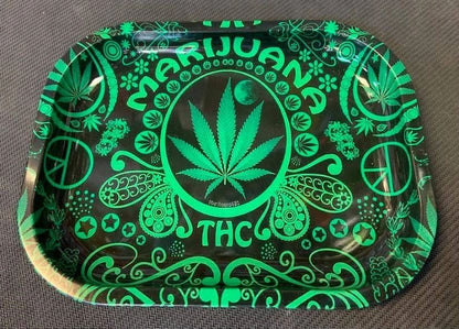 MJ THC - 5.5" x 7" Rolling Tray with matching magnetic lid