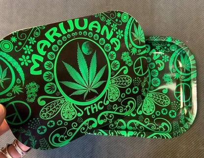 MJ THC - 5.5" x 7" Rolling Tray with matching magnetic lid